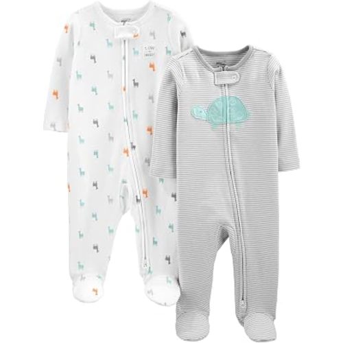 Simple Joys by Carter's Baby-Girls Neutral 2-Pack Cotton Footed Sleep and PlayBaby and Toddler Sleepers