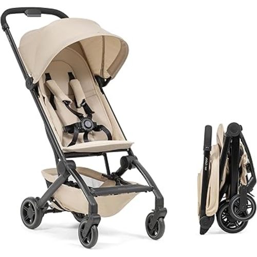 Joolz Dot Ultra Lightweight Travel Stroller – Compact Fold, Airplane Compatible, 5-Point Harness, UPF 50+ Canopy – Easy to Carry City & Travel Stroller - Dune Beige