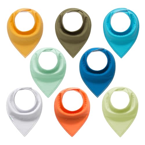 Little Tots Baby Bandana Drool Bibs for Boys, Girls, Baby Unisex Cotton Bibs 4/8/10 Pack Soft and Absorbent