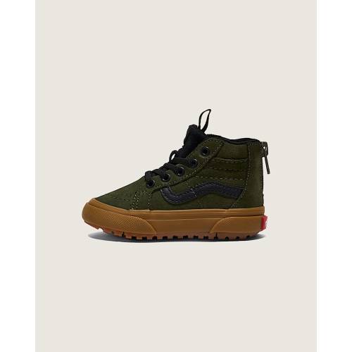 Toddler Sk8-Hi Zip Gum Shoe in Grape Leaf Green / Gum | Vans