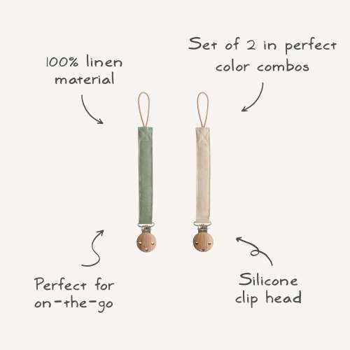 Linen Pacifier Clip 2-Pack – Nature Kids Co.