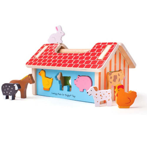 Bigjigs Toys Farmhouse Shape Sorter Toy | Scandiborn