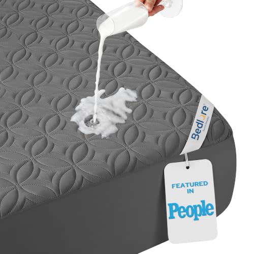 BEDLORE Waterproof Mattress Protector, California King Size Mattress Pad | Deep Pockets Fit 6"-18" Mattresses, Soft Noiseless Dirt-proof Bed Mattress Cover Washable for Home, Bedroom, Hotel (Gray)