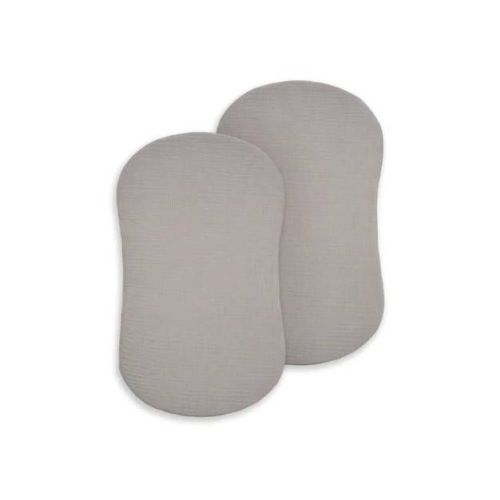 HALO 2pk 100% Organic Muslin BassiNest Fitted Sheets - Storm Gray