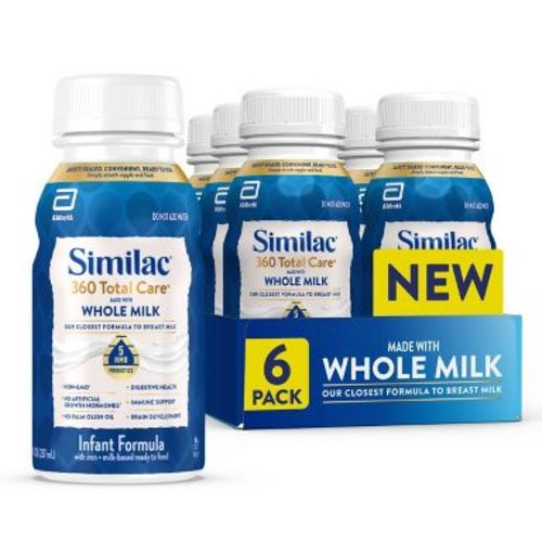 Similac 360 Total Care Whole Milk Ready to Feed Infant Formula Bottles - 8 fl oz/6ct