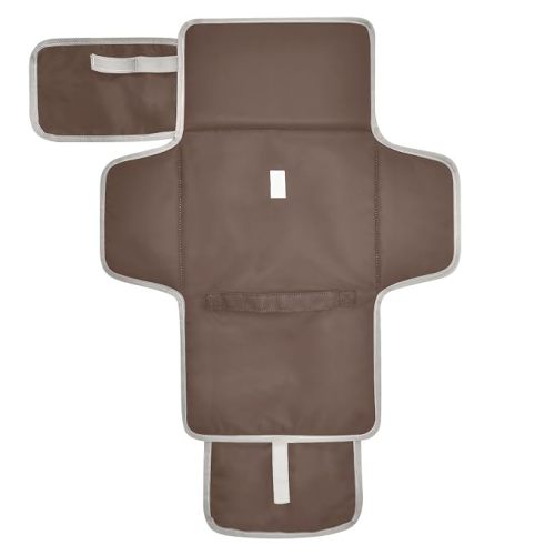 Dark Brown Portable Diaper Changing Pad for Baby Compact Travel Changing Pad with Built-in Pillow Changing Mat for Newborn Boy Girl