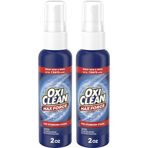 OxiClean Max Force Laundry Stain Remover Spray, Newborn & Baby Essentials, Travel & On-The-Go Stain Treater, 2 fl oz, 2PK
