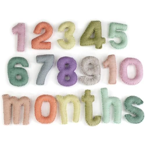 Monthly Milestone Felt Number Set - PASTEL RAINBOW