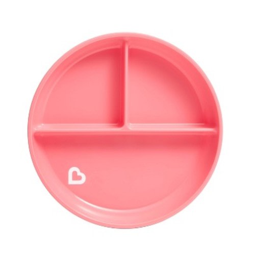 Munchkin Stay Put Divided Suction Toddler Plates, Color: Pink