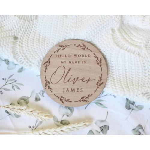 Personalised Baby Arrival Sign Hello World My Name is Sign L - Etsy