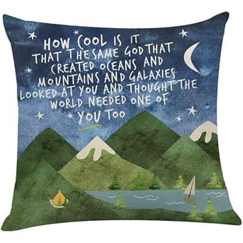 Littlefa Mountains Throw Pillow Cover-The Same God Creation,Inspiring Gifts