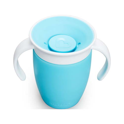 Munchkin Miracle 360° Spoutless Trainer Sippy Cup, 7 oz, Blue Unisex