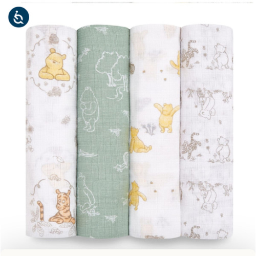 Winnie + Friends Muslin Swaddle 4pk | aden + anais