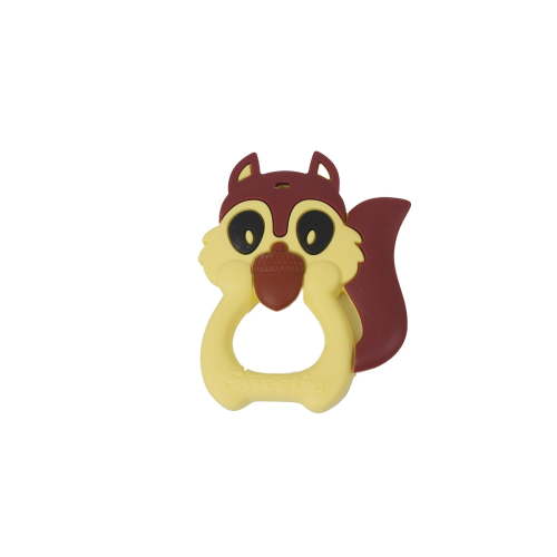 Sweetie Silicone Soft Squirrel Chewable Baby Teether, Yellow