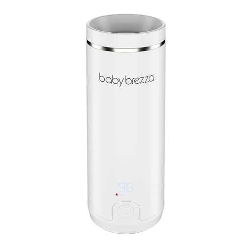 Baby Brezza Portable Warmer – 3X Faster Baby Bottle Warming - Travel Breastmilk and Formula Warmer - Safe, Even Heating - Up to 9oz - No Adapters, White