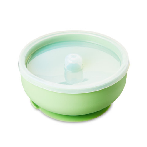 Parent's Choice 5" Round Silicone Bowl with Lid and Suction Cup
