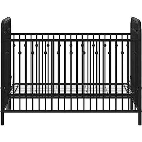 Little Seeds Monarch Hill Ivy Metal Baby Crib, Black