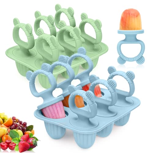 2Packs Silicone Baby Popsicle Molds with Sticks, Mini Popsicles Molds for Babies Breastmilk Popsicle Molds for Teething Relief, Frozen Treats Maker Popsicle Maker Ice Pop Mold for Toddlers Kids