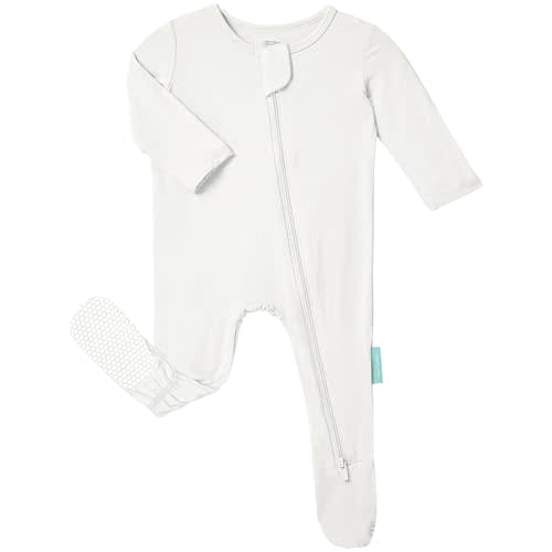 PurComfy Baby Zipper Footie Pajamas, Supersoft Bamboo Rayon Baby Footed Pjs Boy Girl 0-3-6-9-18-24 Month Coverall Sleepers