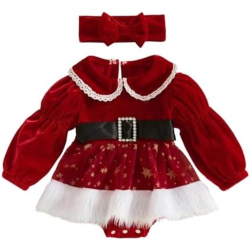 Kavousa Kids Toddler Baby Girl Christmas Dress Matching Sister Outfit 0-6Y