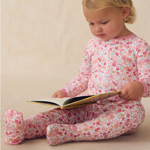 LAKE | Baby | Pima Cotton Pajamas | Rosewater Vivian Floral Baby Sleeper