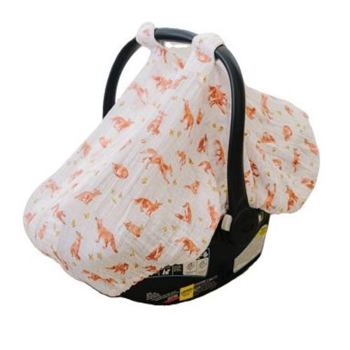 Bebe au Lait Muslin Car Seat Cover - Fox Tales