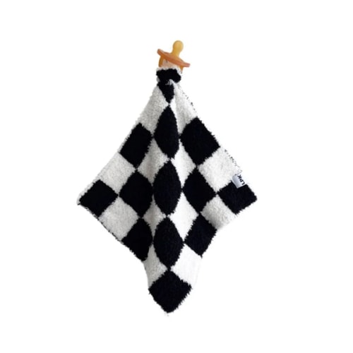 Checkered Plush Lovey | Black