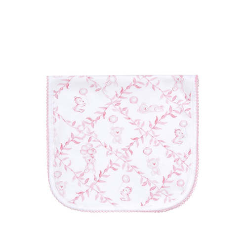 Pink Bears Trellis Burp Cloth