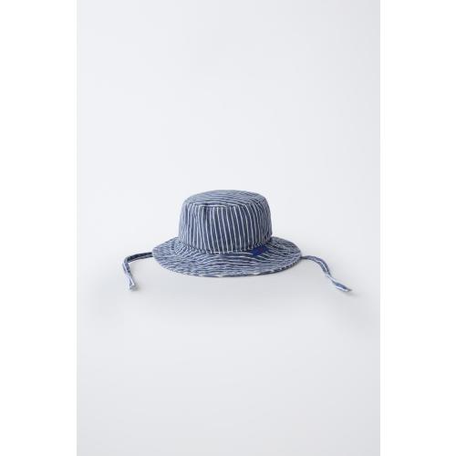 STRIPED TWILL BUCKET HAT - Blue / White | ZARA United States