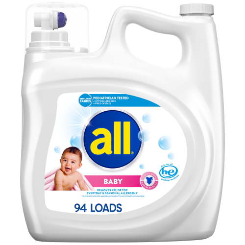 all Baby Liquid Laundry Detergent, Gentle for Newborns, Hypoallergenic, For Sensitive Skin, 141 Ounce, 94 Loads