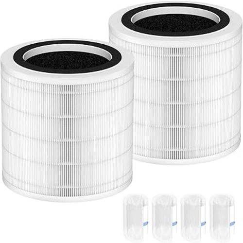 2 Pack H7126 True HEPA Filter Compatible with GoveeLife Mini Air Purifier, 3-in-1 H13 True HEPA Filters H7126-RF for Govee Air Purif-ier, 4 Extra Pre-Filters