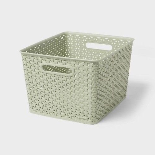 Y-Weave Large Decorative Storage Basket Green - Brightroom™