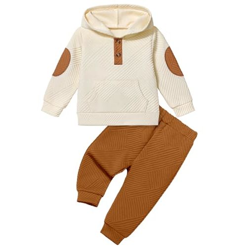 Oranchids Toddler Baby Boy Clothes Long Sleeve Hoodie Sweatshirt Tops and Pants Sweatsuit Set Fall Winter Outfits 1-5T