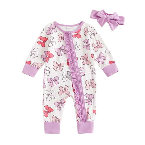 Curenmufel Baby Girl Newborn Clothes Newborn Baby Boy Girl Clothes Coming Home Rompers Gender Neutral One Piece Romper 0 3 6 9 12 18 24 Months (Purple,6-12 Months)