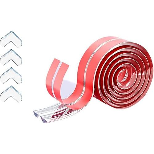 Corner Protector Baby,Corner Protectors for Furniture,Crib Bumpers,Edge Protector Strip with 3M Adhesivef (13.1ft（4M） 0.6 * 0.6in with 4 Corners) Soft and Safe