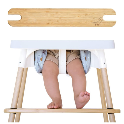Nibble and Rest Woodsi Footsi Highchair Footrest for IKEA Antilop, Bamboo Wooden Footrest, Height Adjustable, High Chair Accessories,Suitable Footstool with Rounded Corners