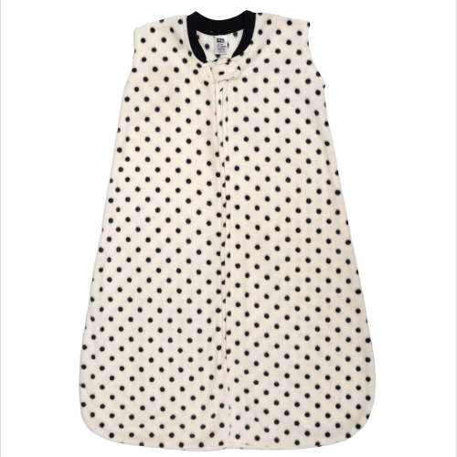Hudson Baby Infant Girls Fleece Sleeping Bag, Sack, Blanket, Black Cream Dot, 0-6 Months