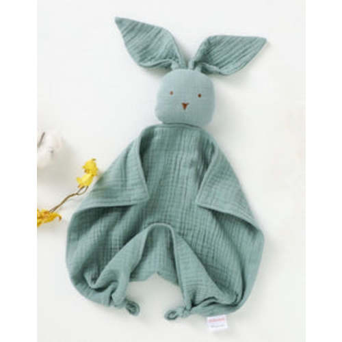 Organic Cotton Bunny Security Blanket/Baby Lovey in Teal – Cotton Whimsey