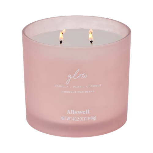 Allswell Glow Vanilla Pear Coconut Scented 4-Wick Spa Candle 40.2oz with Coconut Wax