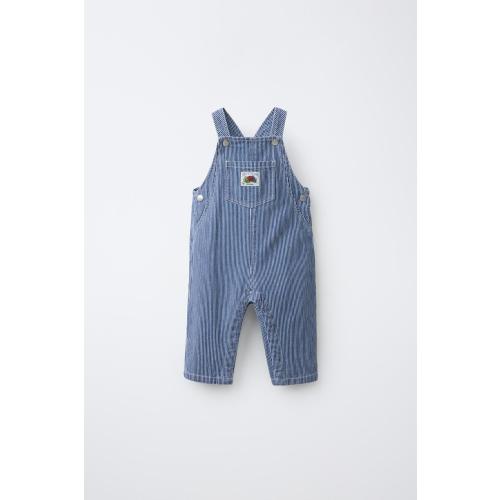 FRUIT OF THE LOOM™ STRIPED TWILL OVERALLS - Blue | ZARA United States