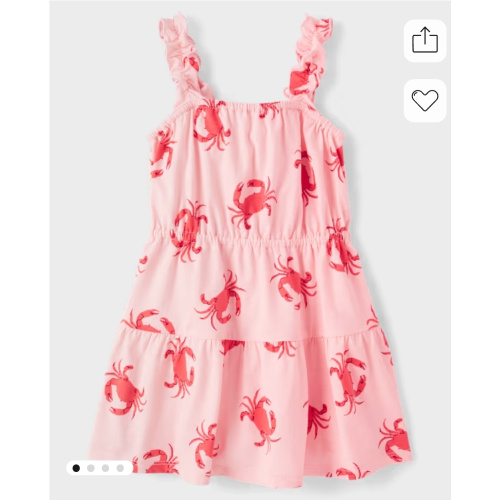 Baby And Toddler Girls Sleeveless Print Ruffle Dress - PINK | The Children's Place