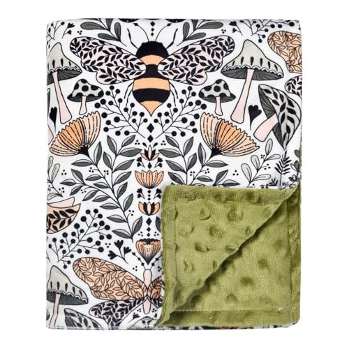 Baby Blanket, Soft Minky Warm Blanket for Boy or Girl, Receiving Blanket with Double Layer Dotted Backing for Newborns Nursery Stroller Toddlers Crib Bedding (30 x 40 Inch) Sunflower (Bees)