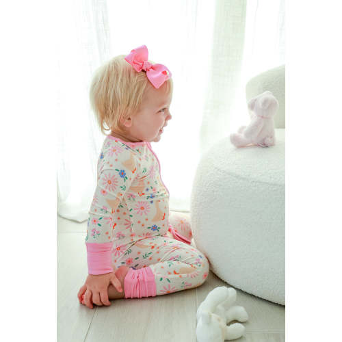 Convertible Zip Romper in Loosey Goose | Caden Lane