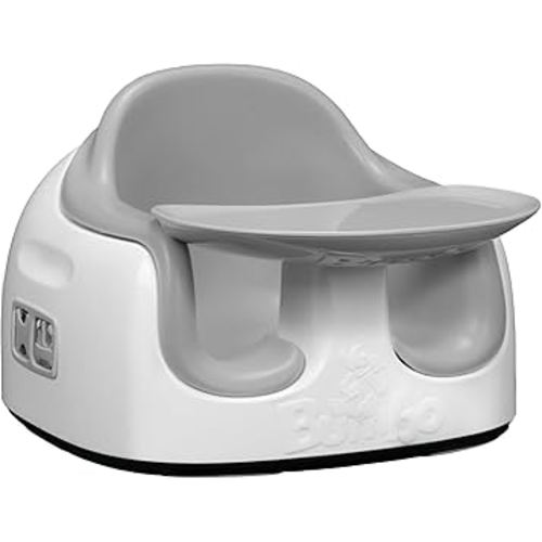 Bumbo 3-in-1 Multi-Seat for 6 to 36 Months, Travel Baby Feeding & Play Floor Seat, All-in-One Portable Booster with Tray & Toddler High Chair, Cool Grey