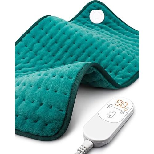 Heating Pad for Back & Period Cramps, Fathers Day Dad Gifts, Birthday Gifts for Women Mom, Electric Heating Pads for Abdomen/Waist/Shoulder, 12" x 24", 6 Heat Settings, 4 Auto-Off, Teal Green