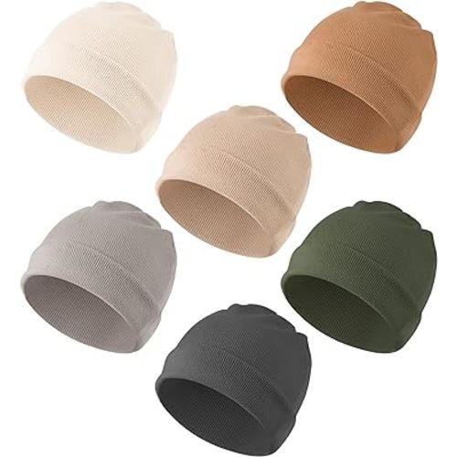 Konssy 6 Pack Baby Beanie Hats for Unisex, Toddler Beanies Baby Girl Boy Hat Warm Cap for Baby, Infant, Toddler 3-24 Months