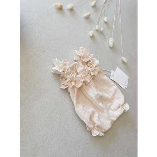 Vanilla Ruffle Romper Only, Newborn