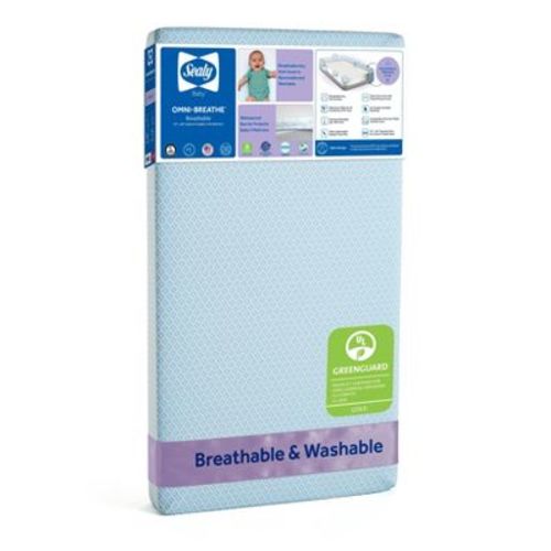 Sealy OmniBreathe Breathable Standard Crib 4.5" Foam Mattresses - Blue