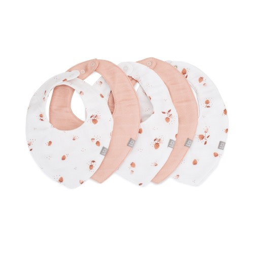 Little Bamboo Muslin Bibs 5 Pack Dusty Rose
