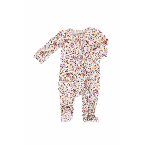 Mauvelous Meadow Ruffle Zipper Footie